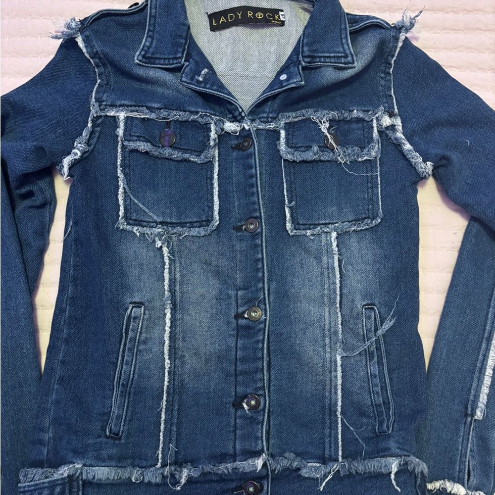 Lady Rock Distressed Denim Jacket